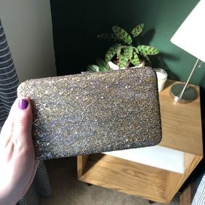 Gold Snakeskin Clutch